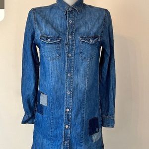 Zara Blue Denim Shirt Dress